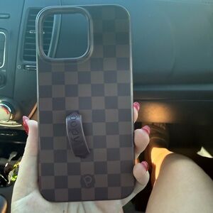 Loopy Case Dark Brown Checkered Phone Case